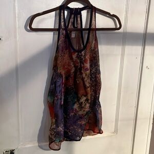Xhileration sleeveless RAINBOW PRINT blouse size XL